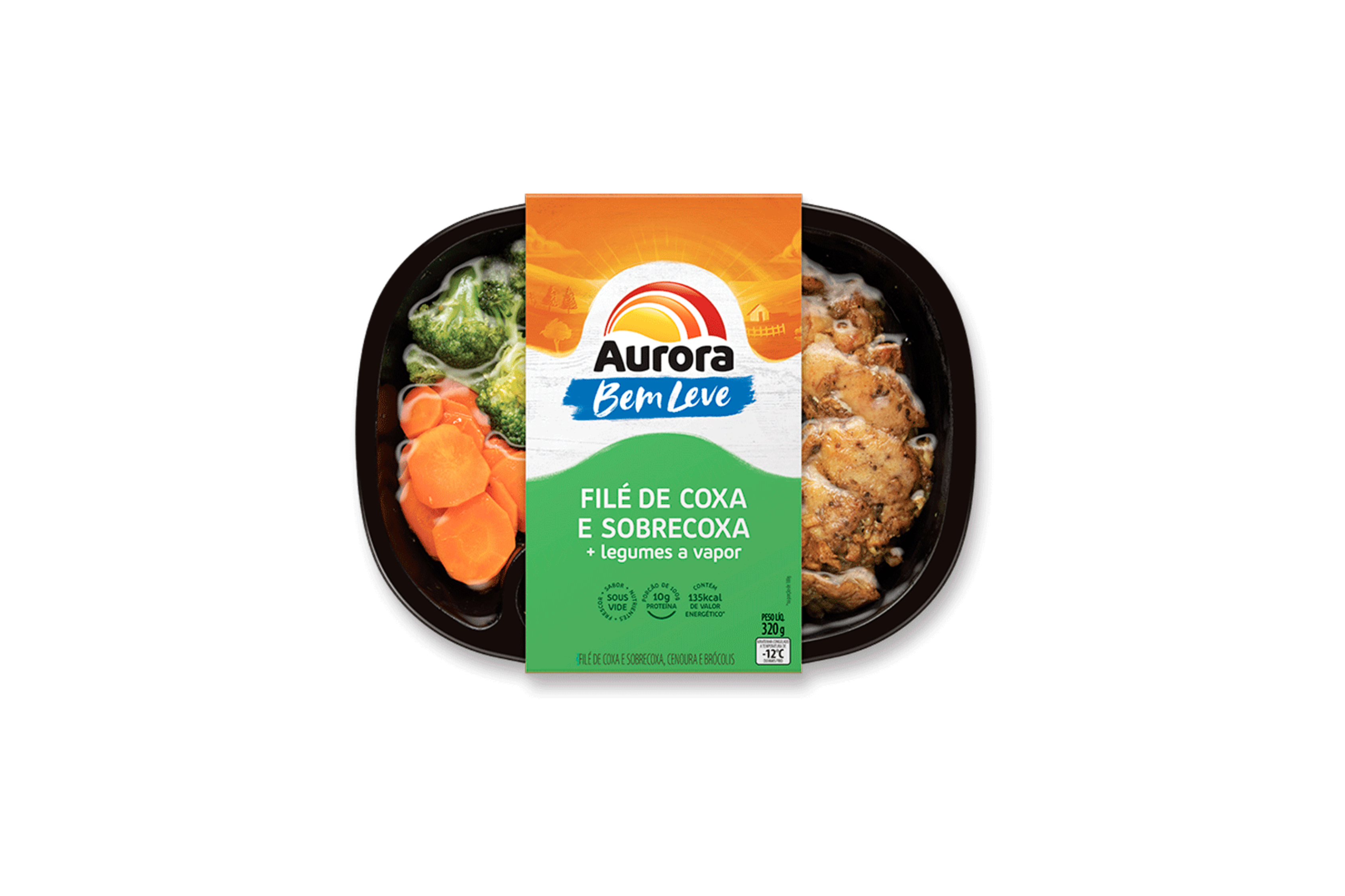 Prato Pronto de Filé de Coxa e Sobrecoxa de Frango Aurora Bem Leve 320g